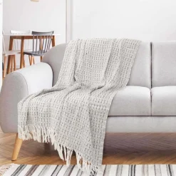 Plaid ethnique 100% coton pointillé 120 x 150 cm