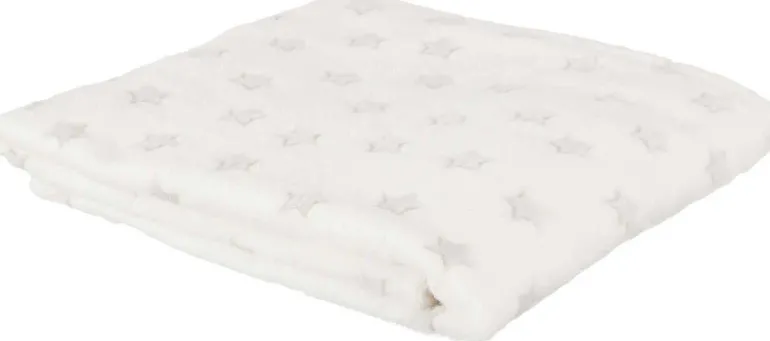 Plaid phosphorescent en polyester Etoiles 120 x 150 cm (Blanc)