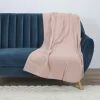 Plaid polaire uni rose 125 x 150 cm