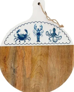 Planche apéro en bois de manguier Mer (Ronde)