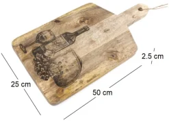 Planche à découper en bois vins et fromages