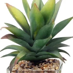 Plantes artificielles dans pot en verre 6.5 x 6.5 x 17 cm (Lot de 3)