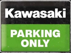 Plaque décorative en métal en relief 40 x 30 cm (Kawasaki - Parking Only)