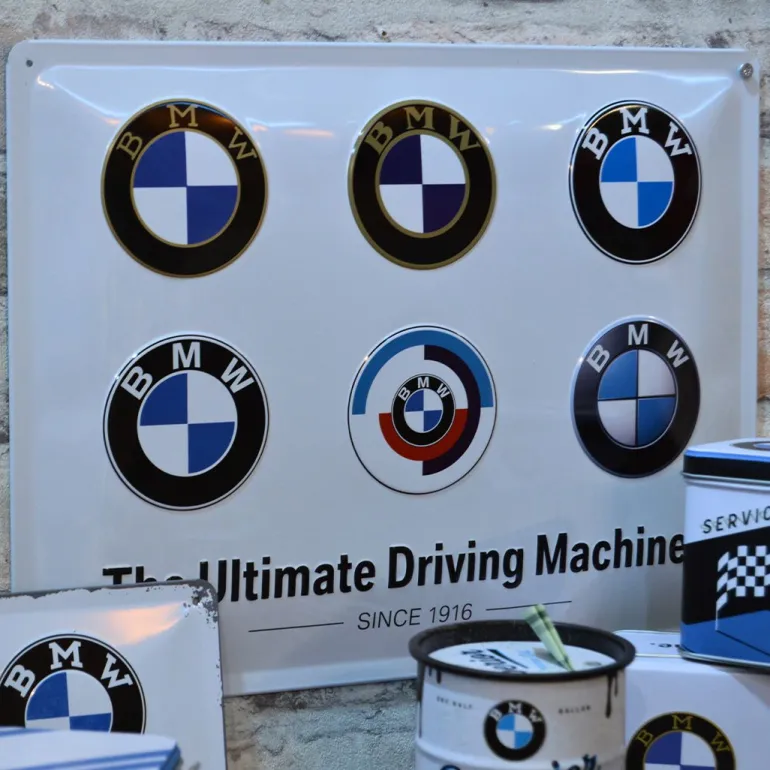 Plaque décorative en métal en relief 40 x 30 cm (BMW - Logo Evolution)