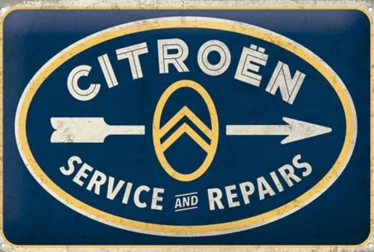 Plaque décorative en métal en relief 30 x 20 cm (Citroën - Service)