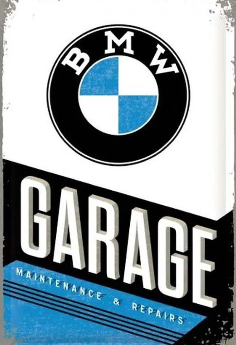 Plaque décorative en métal en relief 40 x 60 cm (BMW Garage)