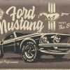 Plaque décorative en métal en relief 40 x 30 cm (Ford Mustang - The Boss)