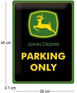 Plaque décorative en métal en relief 40 x 30 cm (John Deere Parking Only)