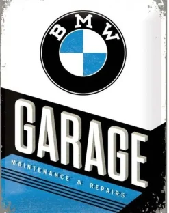 Plaque décorative en métal en relief 40 x 30 cm (BMW Garage)