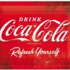Plaque décorative en métal en relief 20 x 15 cm (Coca Cola Logo Rouge)