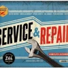 Plaque décorative en métal en relief 20 x 15 cm (Service et Repair)