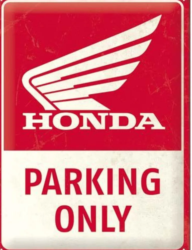 Plaque décorative en métal en relief 40 x 30 cm (Honda MC - Parking Only)
