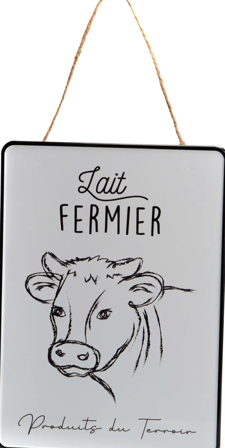 Plaque décorative en métal Lait fermier