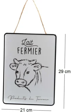 Plaque décorative en métal Lait fermier