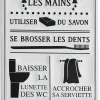 Plaque décorative en métal Règles de la salle de bain 30x60 cm