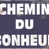 Plaque en métal humour 21 x 15 cm (Chemin du bonheur)