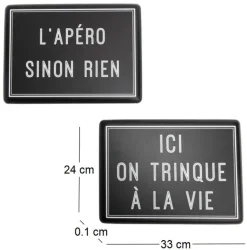 Plaques décoratives en métal Apéro (Lot de 2)