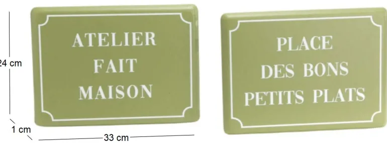Plaques décoratives en métal Cuisine Green (Lot de 2)