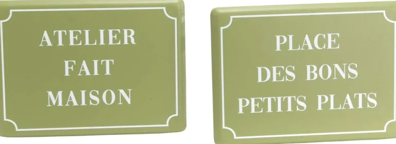 Plaques décoratives en métal Cuisine Green (Lot de 2)