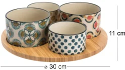 Plateau apéro avec 4 bols Imany