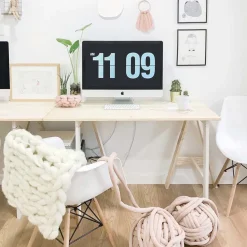 Plateau de bureau en pin massif (120 x 60 x 1,8 cm)