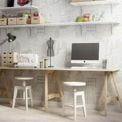 Plateau de bureau en pin massif (120 x 60 x 1,8 cm)