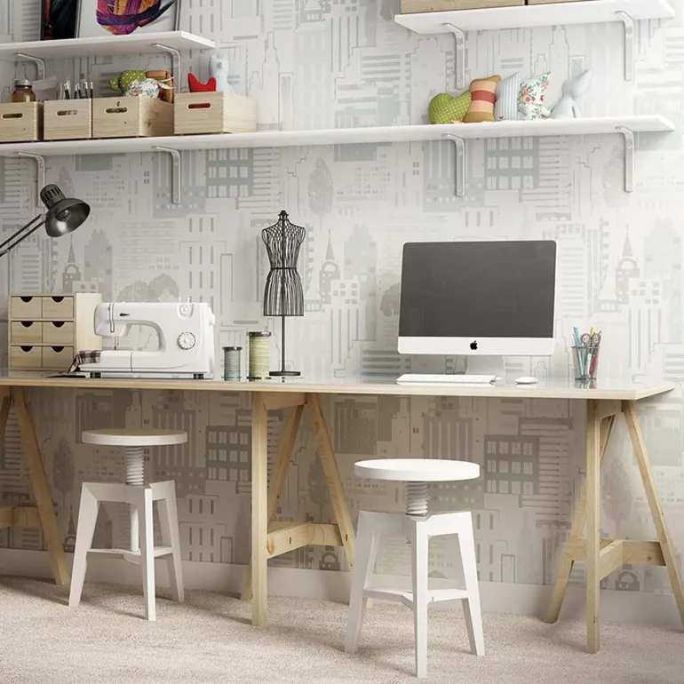 Plateau de bureau en pin massif (120 x 60 x 1,8 cm)