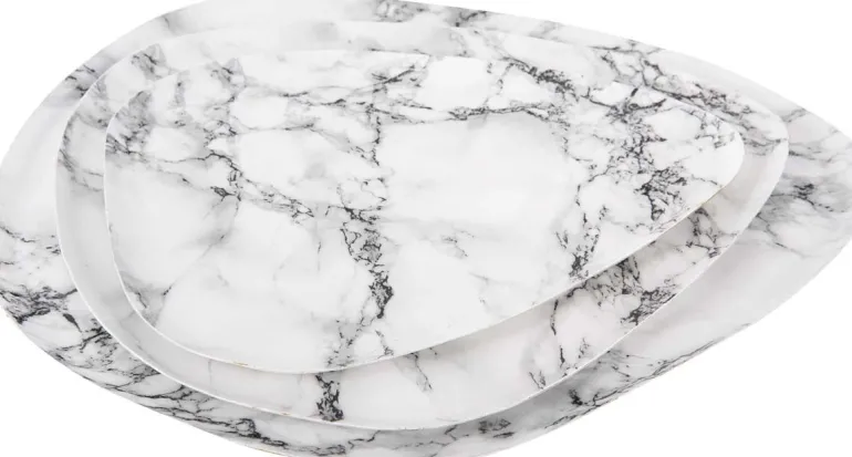 Plateau effet marbre blanc Marble (25 cm)