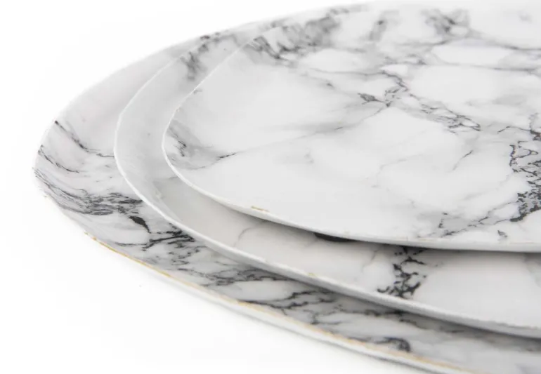 Plateau effet marbre blanc Marble (25 cm)