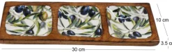 Plateau en manguier et émail Olives