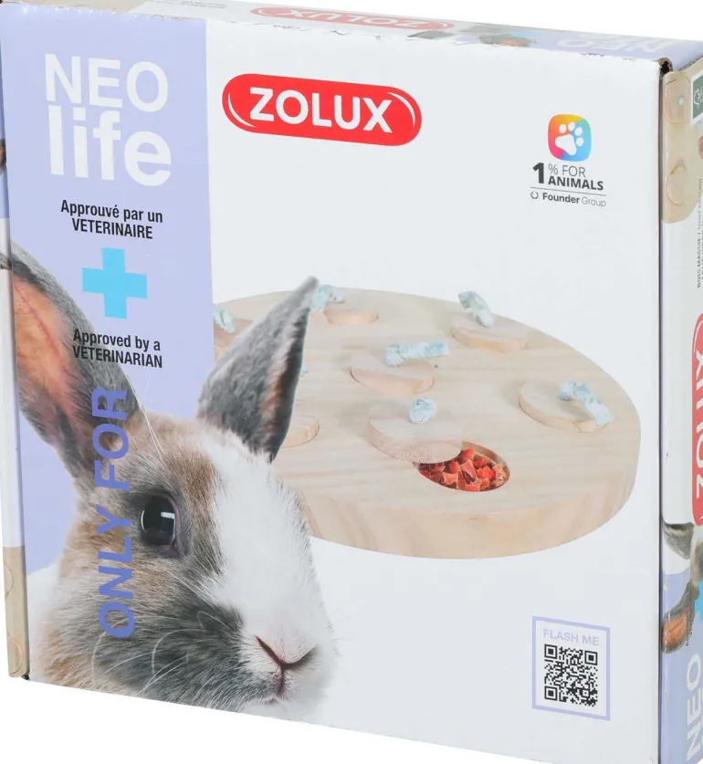 Plateau à friandises en bois pour lapin Neolife