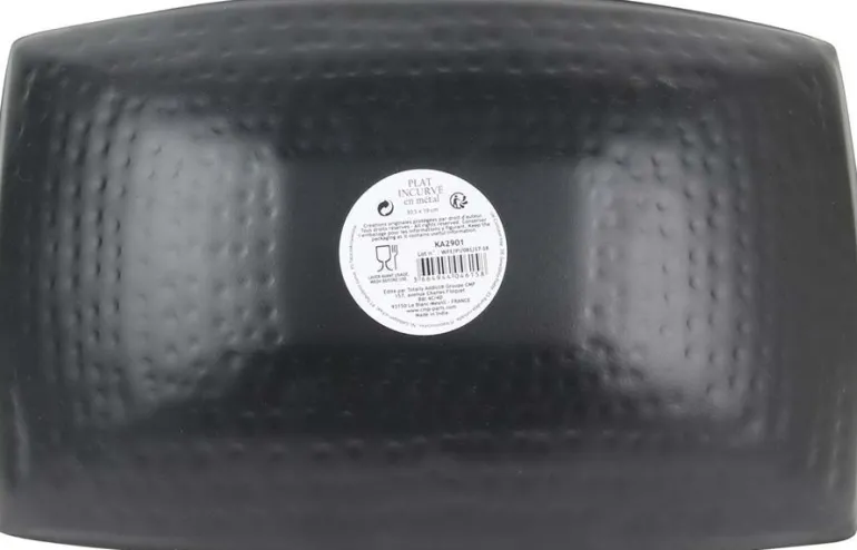 Plateau incurvé noir mat et doré (Petit modèle)