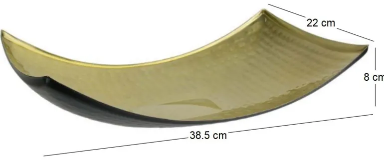 Plateau incurvé noir mat et doré (Grand modèle)