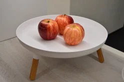 Plateau rond en métal avec pieds Tower (Blanc)