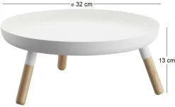 Plateau rond en métal avec pieds Tower (Blanc)