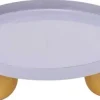Plateau rond en métal Double Funky (Violet et jaune)