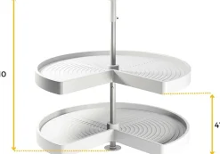 Plateau tournant blanc 2 niveaux pour module de cuisine Shelvo (Pour module de 80 cm)