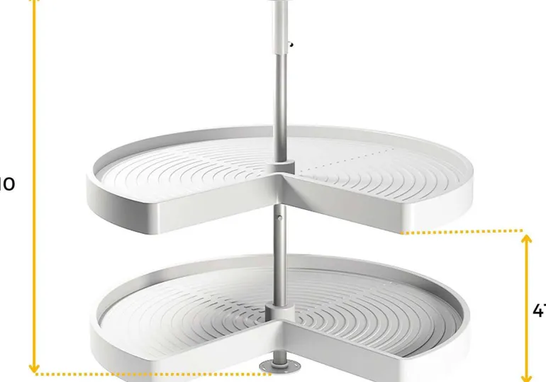 Plateau tournant blanc 2 niveaux pour module de cuisine Shelvo (Pour module de 80 cm)