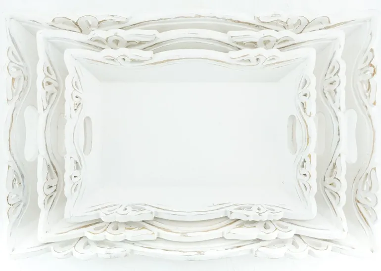 Plateaux en manguier blanc (Lot de 3)