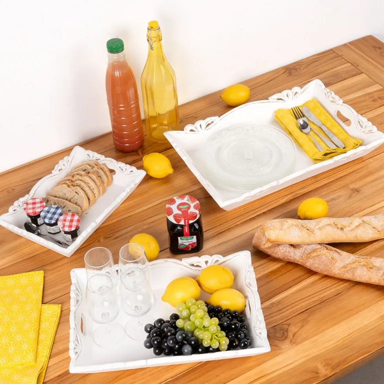 Plateaux en manguier blanc (Lot de 3)