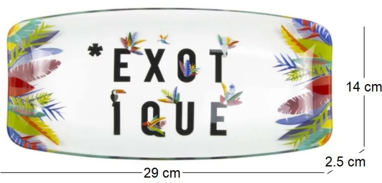 Plat en verre déco Exotique 19 cm