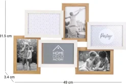 Pêle-mêle bois et blanc photos 10 x 15 cm Family (6 photos)