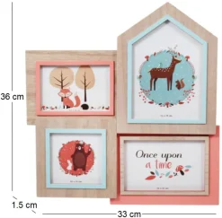 Pêle-mêle déco scandinave 4 photos (Corail et bleu clair)