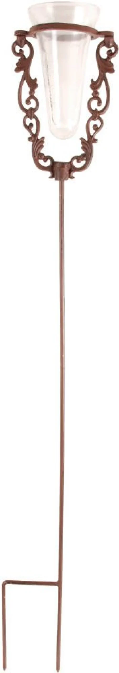 Pluviomètre de jardin en verre avec support en fonte