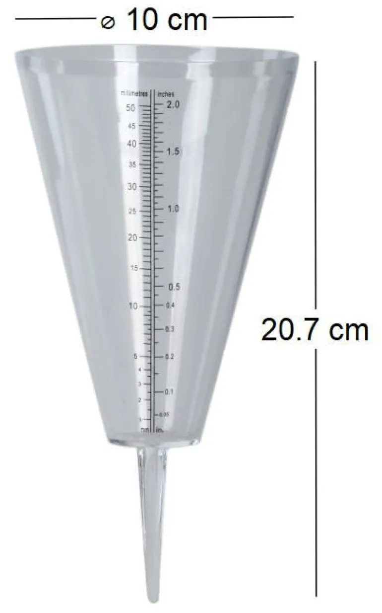 Pluviomètre en plastique Cone