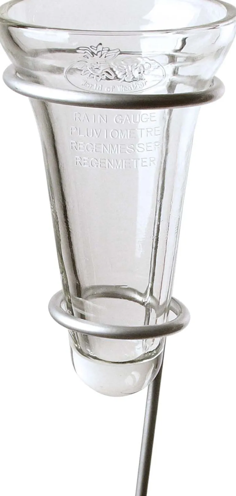 Pluviomètre gradué en verre et zinc