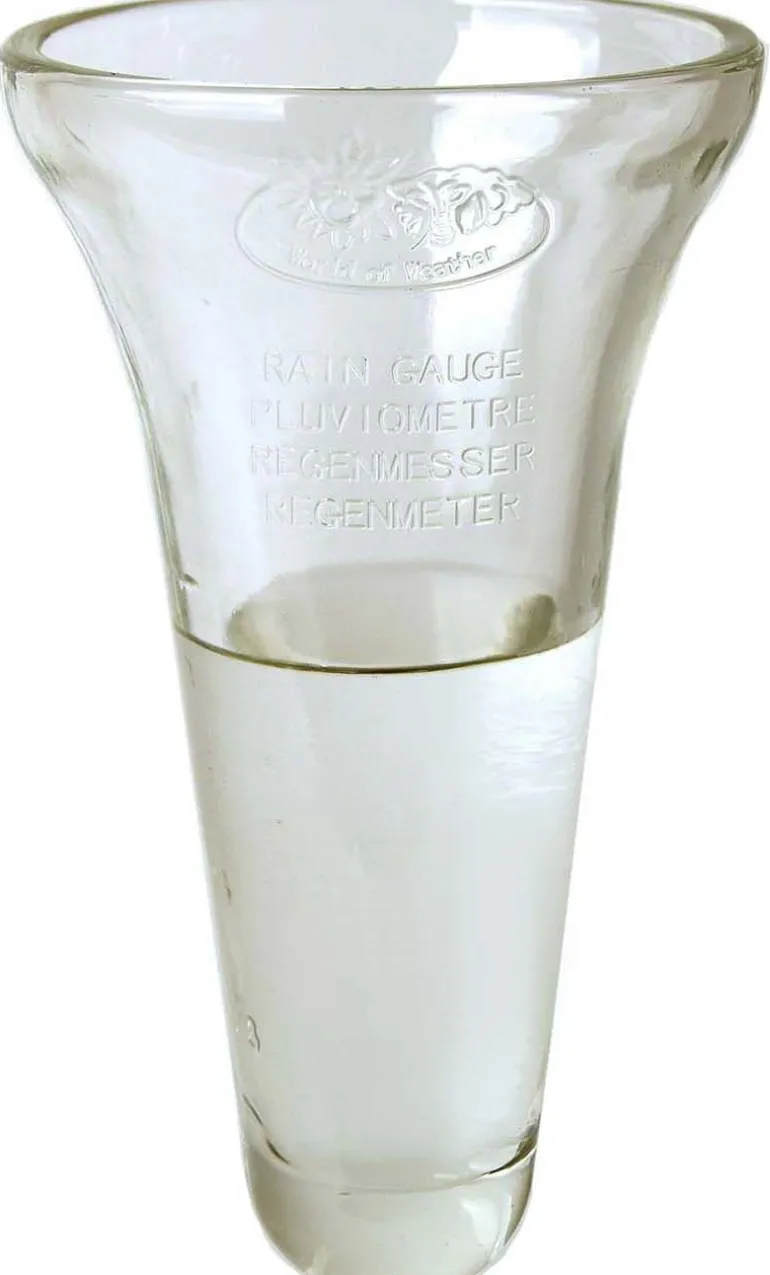 Pluviomètre gradué en verre et zinc