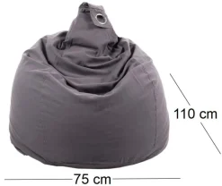 Poire en coton déhoussable Flo (Gris Anthracite)