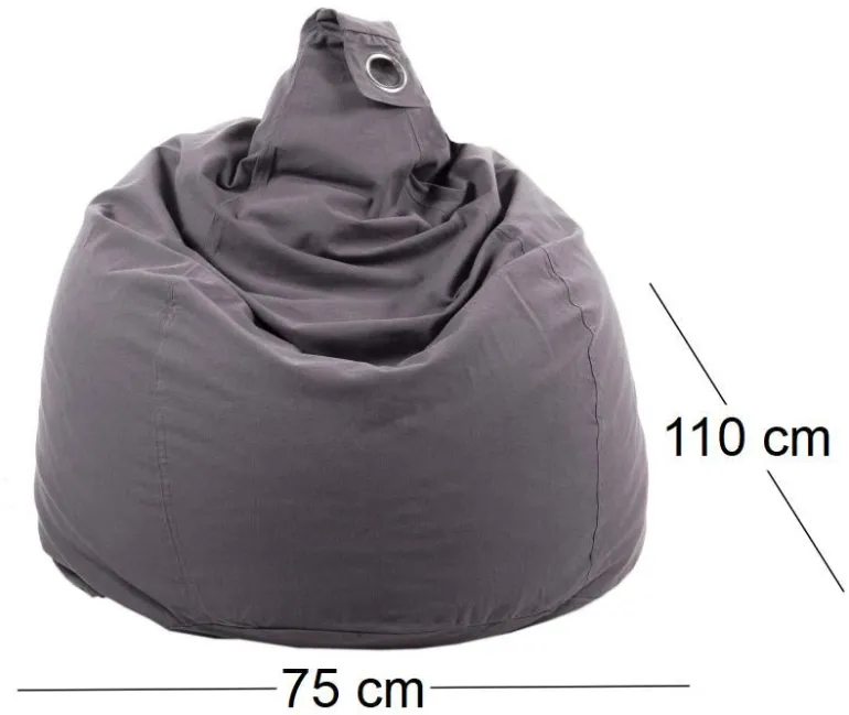 Poire en coton déhoussable Flo (Gris Anthracite)