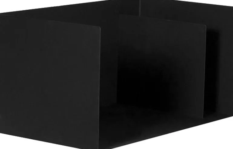 Porte-bûches compact en acier noir 70 cm Bytom